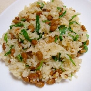 納豆とニラの炒飯